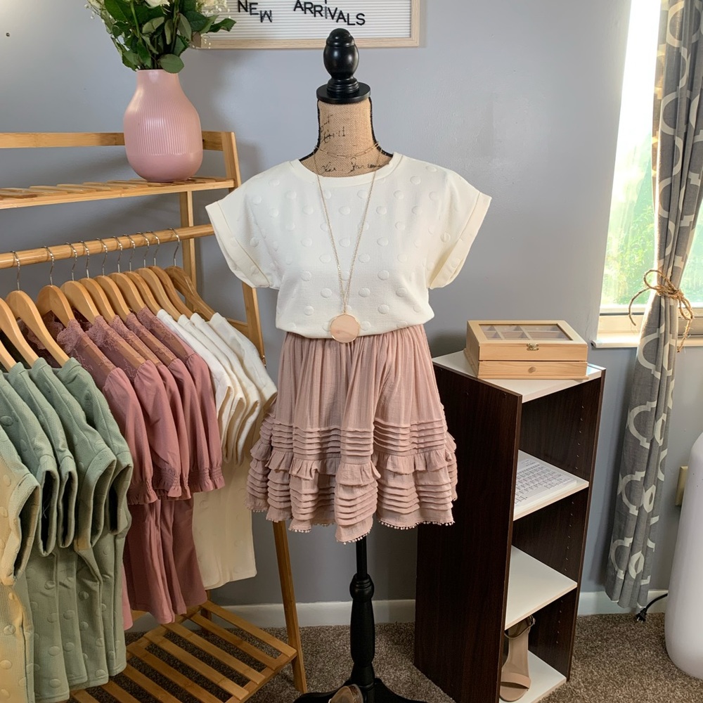 Blu Pepper Swiss Dot Top brand new!